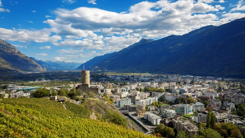 Vue d'avion de Martigny